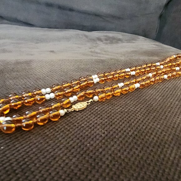Etsy Raw Amber Beaded Necklace With Golden Hooked Clasp - Picture 11 of 16
